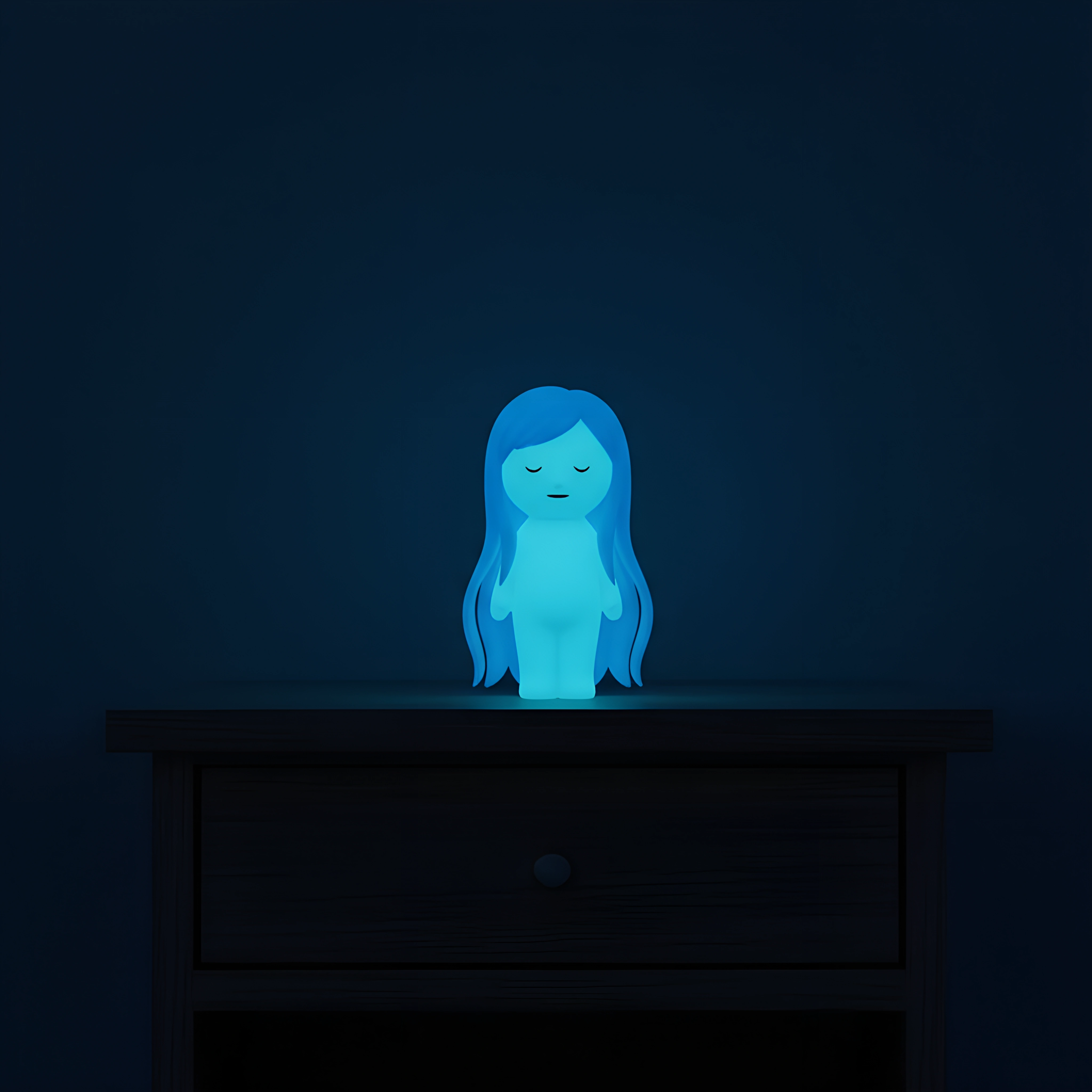 A slim Mundo glowing on a nightstand