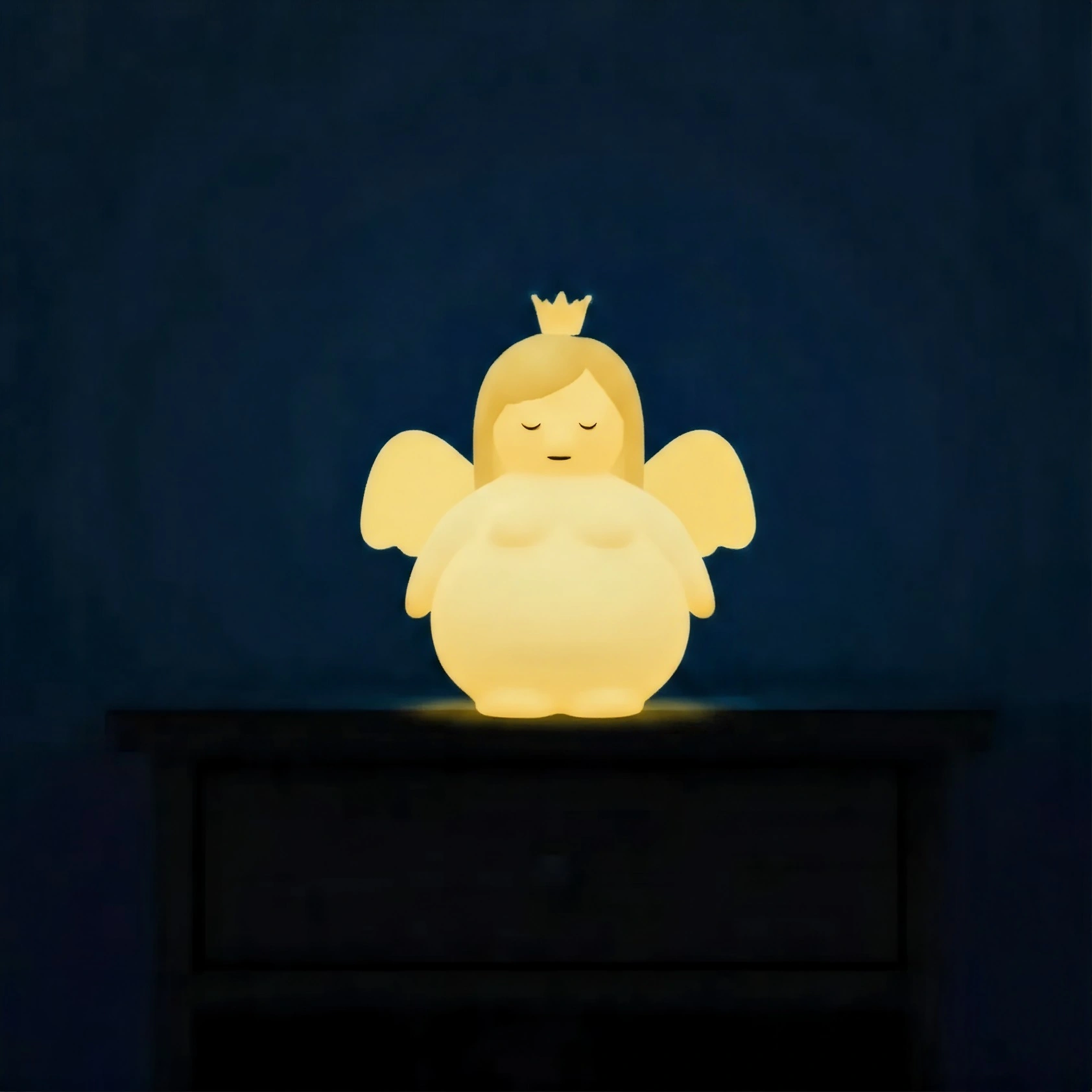 The Rare Legendary Fat Princess glowing on a nightstand